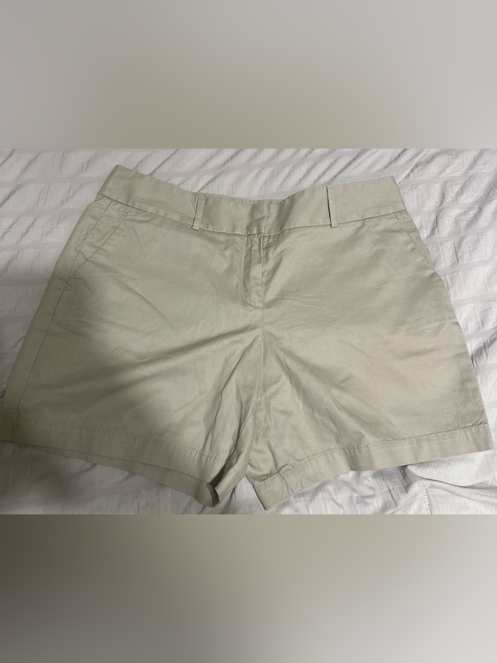 LOFT Stone Beige Tailored Bermuda Shorts
